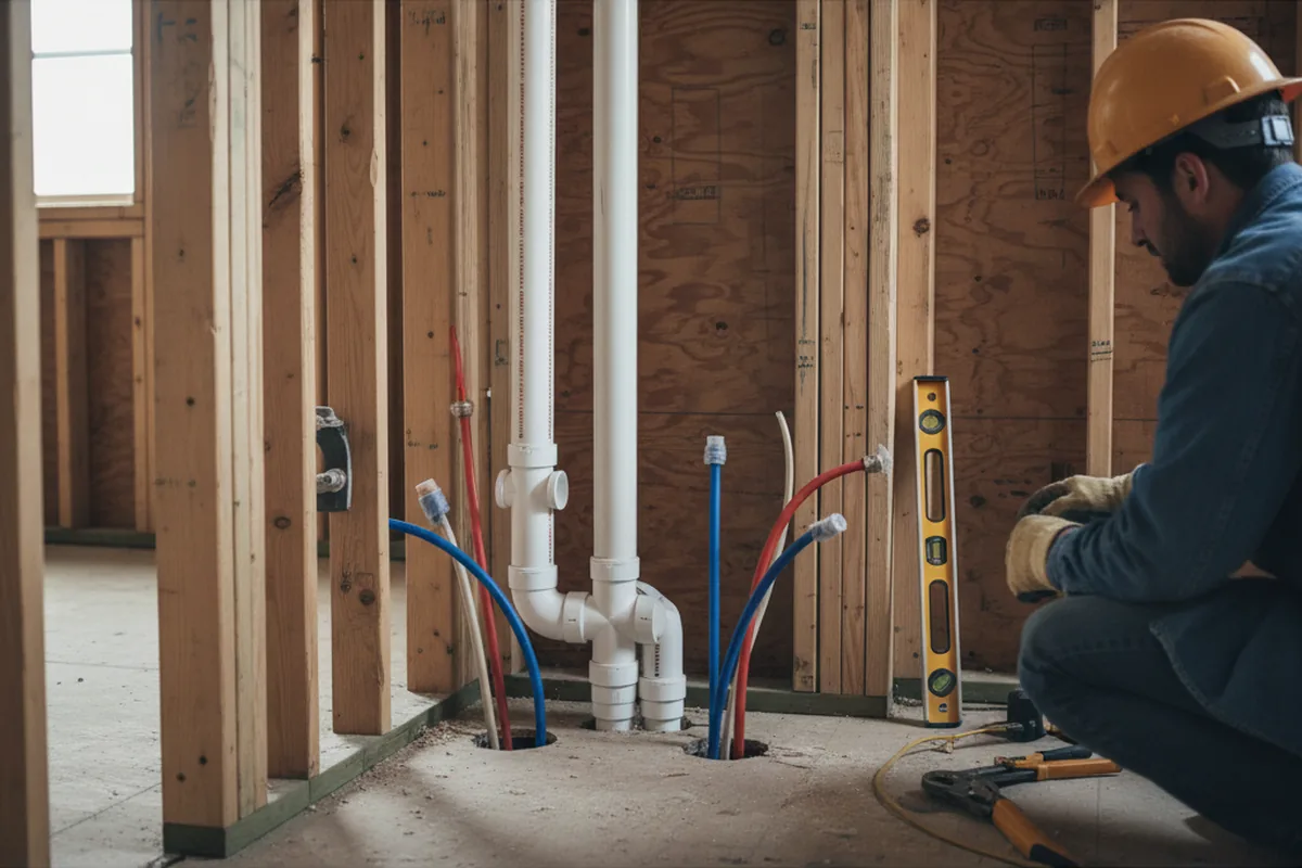 Drain and supply rough-in during Garbage Disposal Repair in Cave In Rock